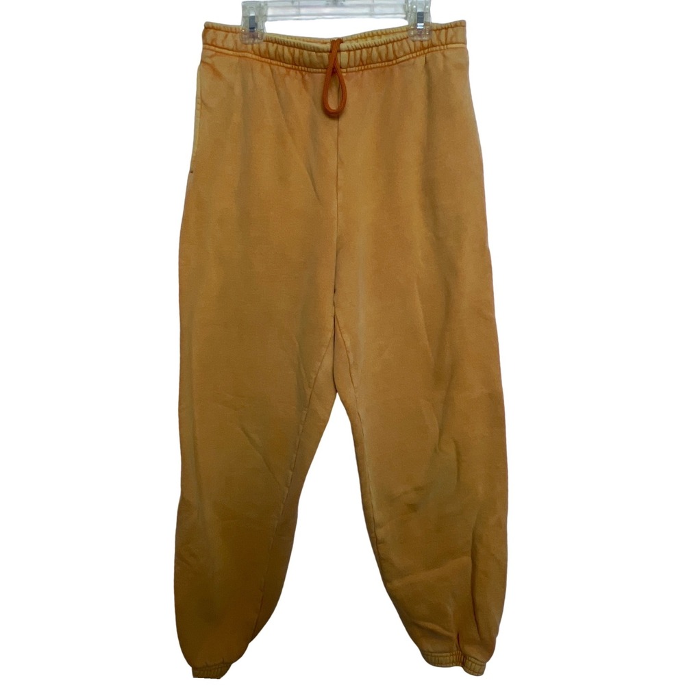 Aritzia Tna Cozy Mega Sweatpant Mustard Yellow Fleece Drawstring Waist XS Lounge